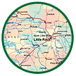 Circle image of map
